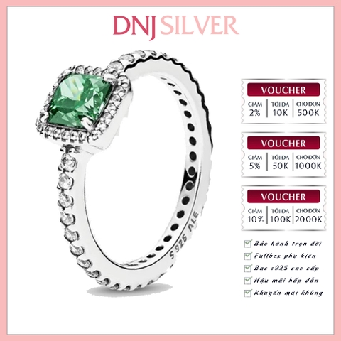Nhẫn bạc 925 cao cấp - Nhẫn Elegance Ring with Green Zirconia