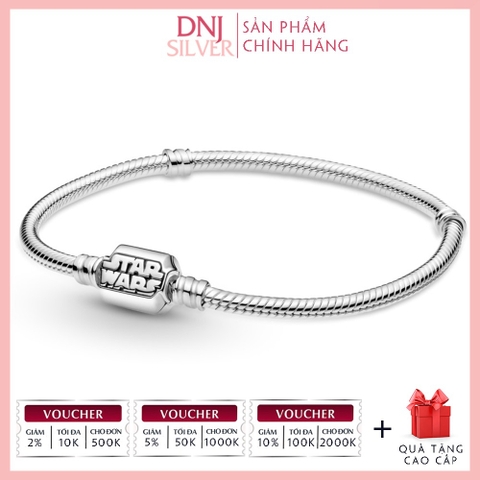 Vòng tay charm bạc 925 cao cấp - Vòng charm Moments Star Wars Snake Chain Clasp - Vòng tay dành cho nam và nữ - Vòng mềm