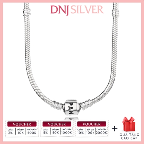 Dây chuyền bạc 925 cao cấp - Dây chuyền Moments Silver Clasp dành cho nam và nữ, có thể mix thêm hạt charm tùy thích