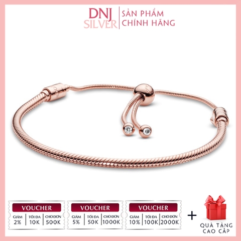 Vòng tay charm bạc 925 cao cấp - Vòng charm Moments Snake Chain Slider - Vòng tay dành cho nam và nữ - Vòng mềm