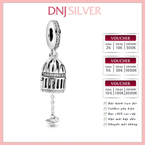 [Chính hãng] Charm bạc 925 cao cấp - Charm Bird & Birdcage Dangle thích hợp để mix vòng tay charm bạc cao cấp - DN332