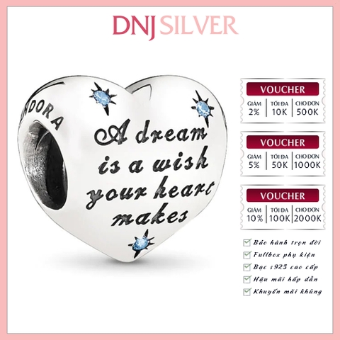 [Chính hãng] Charm bạc 925 cao cấp - Charm Disney Cinderella's Dream Heart thích hợp để mix vòng tay charm bạc cao cấp - DN470