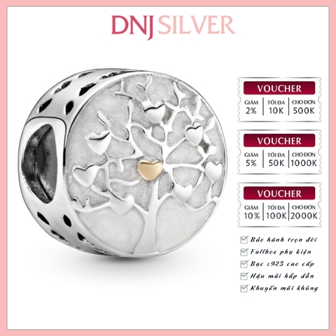 [Chính hãng] Charm bạc 925 cao cấp - Charm Family Tree Hearts thích hợp để mix vòng tay charm bạc cao cấp - DN383