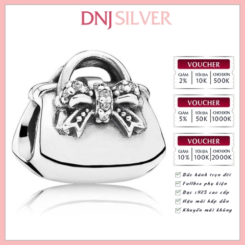 [Chính hãng] Charm bạc 925 cao cấp - Charm Sparkling Handbag thích hợp để mix vòng tay charm bạc cao cấp - DN422