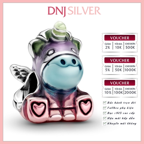 [Chính hãng] Charm bạc 925 cao cấp - Charm Colourful Rainbow Bruno the Unicorn thích hợp để mix vòng tay charm bạc cao cấp - DN154