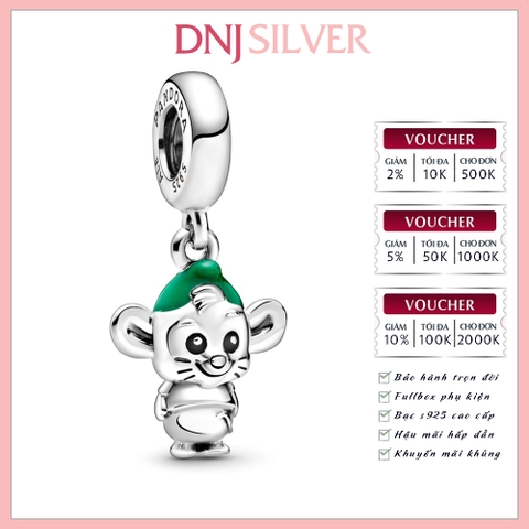 [Chính hãng] Charm bạc 925 cao cấp - Charm Disney Cinderella Gus Mouse Dangle thích hợp để mix vòng tay charm bạc cao cấp - DN165