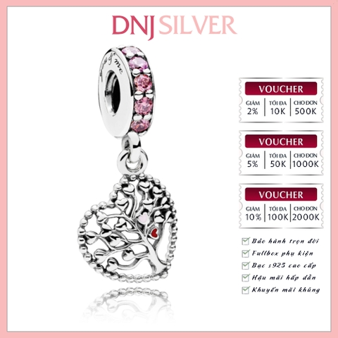 [Chính hãng] Charm bạc 925 cao cấp - Charm Pink Family Tree Dangle thích hợp để mix vòng tay charm bạc cao cấp - DN446