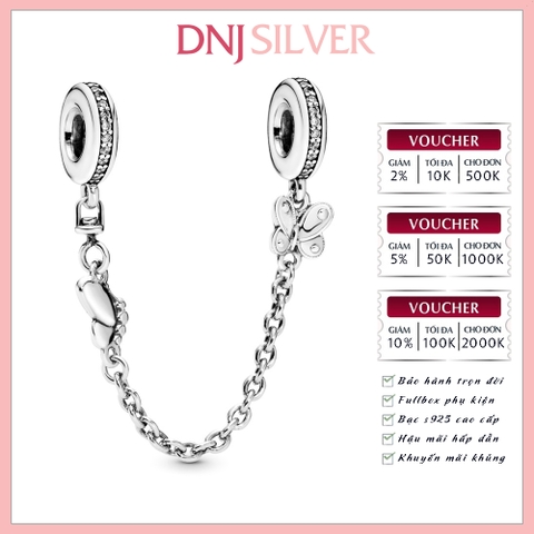 [Chính hãng] Charm bạc 925 cao cấp - Charm Butterfly Safety Chain thích hợp để mix vòng tay charm bạc cao cấp - DN251