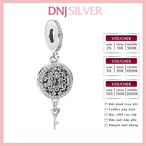 [Chính hãng] Charm bạc 925 cao cấp - Charm Key To My Heart thích hợp để mix vòng tay charm bạc cao cấp - DN312