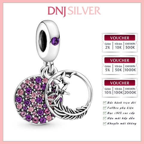 [Chính hãng] Charm bạc 925 cao cấp - Charm Pavé Feather Dangle thích hợp để mix vòng tay charm bạc cao cấp - DN080