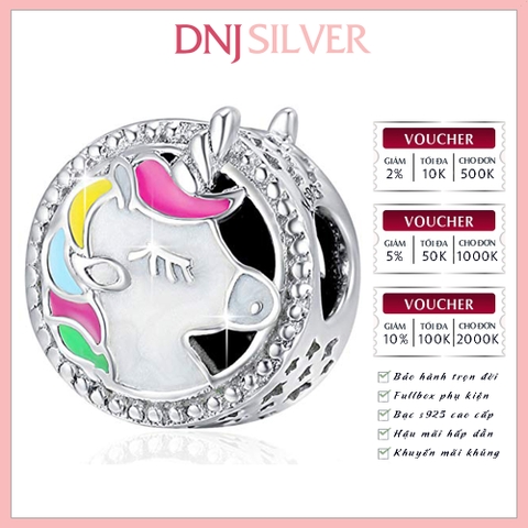 [Chính hãng] Charm bạc 925 cao cấp - Charm Forever Queen Unicorn thích hợp để mix vòng tay charm bạc cao cấp - DN059