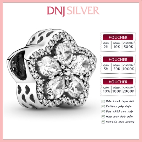 [Chính hãng] Charm bạc 925 cao cấp - Charm Sparkling Snowflake Pavé thích hợp để mix vòng tay charm bạc cao cấp - DN169