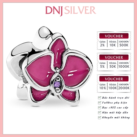 [Chính hãng] Charm bạc 925 cao cấp - Charm Orchid thích hợp để mix vòng tay charm bạc cao cấp - DN273