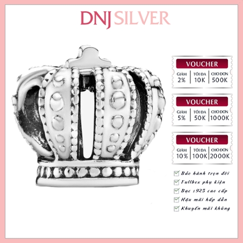 [Chính hãng] Charm bạc 925 cao cấp - Charm Regal Crown thích hợp để mix vòng tay charm bạc cao cấp - DN448