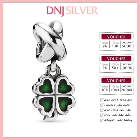 [Chính hãng] Charm bạc 925 cao cấp - Charm Four Leaf Clover thích hợp để mix vòng tay charm bạc cao cấp - DN390