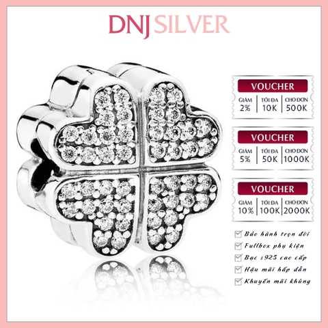 [Chính hãng] Charm bạc 925 cao cấp - Charm Petals of Love Clip thích hợp để mix vòng tay charm bạc cao cấp - DN417
