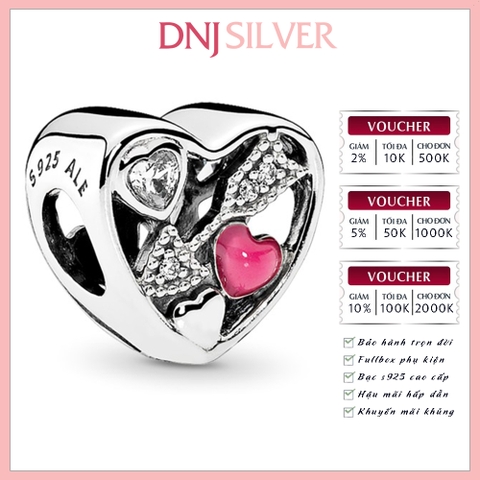 [Chính hãng] Charm bạc 925 cao cấp - Charm Struck by Love thích hợp để mix vòng tay charm bạc cao cấp - DN262