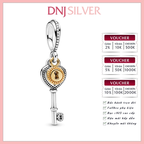 [Chính hãng] Charm bạc 925 cao cấp - Charm Heart-Shaped Key Dangle thích hợp để mix vòng tay charm bạc cao cấp - DN253