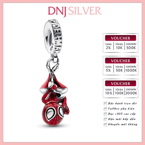[Chính hãng] Charm bạc 925 cao cấp - Charm Marvel Hanging Spider-Man Dangle thích hợp để mix vòng tay charm bạc cao cấp - DN496