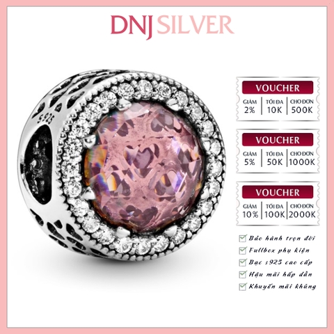 [Chính hãng] Charm bạc 925 cao cấp - Charm Abstract Pink Crystal thích hợp để mix vòng tay charm bạc cao cấp - DN281