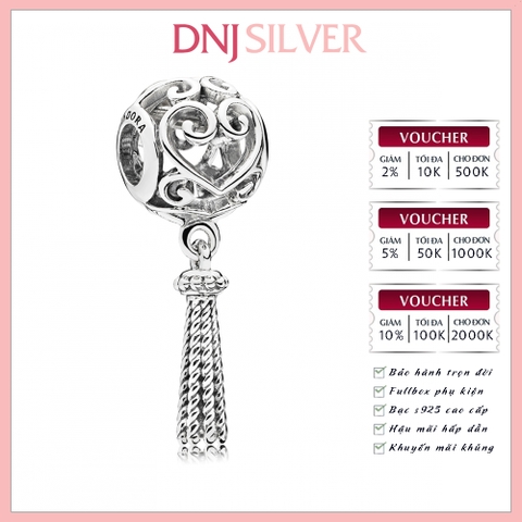 [Chính hãng] Charm bạc 925 cao cấp - Charm Enchanted Heart Tassel thích hợp để mix vòng tay charm bạc cao cấp - DN419