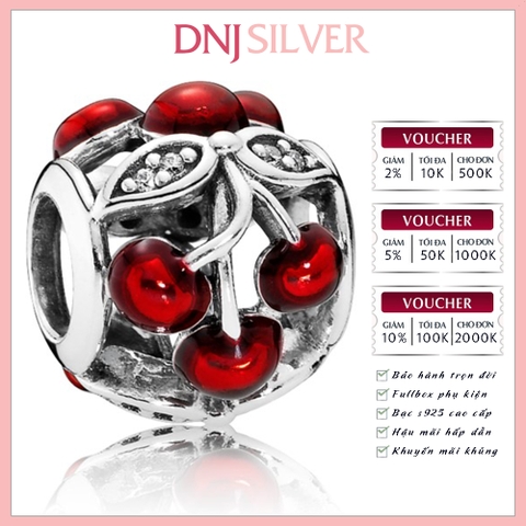 [Chính hãng] Charm bạc 925 cao cấp - Charm Sweet Cherries thích hợp để mix vòng tay charm bạc cao cấp - DN301