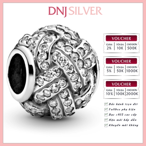 [Chính hãng] Charm bạc 925 cao cấp - Charm Sparkling Love Knot thích hợp để mix vòng tay charm bạc cao cấp - DN194