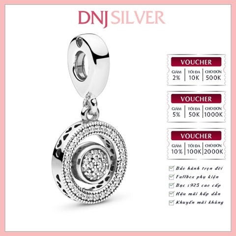 [Chính hãng] Charm bạc 925 cao cấp - Charm Spinning Pandora Logo & Pavé Dangle thích hợp để mix vòng tay charm bạc cao cấp - DN316