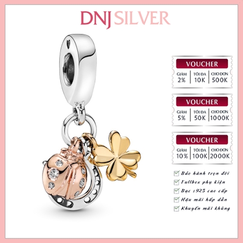 [Chính hãng] Charm bạc 925 cao cấp - Charm Horseshoe, Clover & Ladybird Dangle thích hợp để mix vòng tay charm bạc cao cấp - DN243
