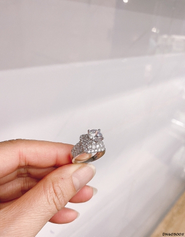 Nhẫn nữ bạc Ý xi bạch kim cao cấp - Mã DNN0050