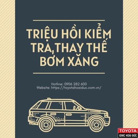TRIỆU HỒI KIỂM TRA,THAY THẾ BƠM XĂNG