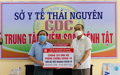 Công ty Cổ phần BCD Group trao tặng 1.200 bộ Kit test xét nghiệm SARS-CoV-2 hỗ trợ tỉnh Thái Nguyên phòng, chống dịch COVID-19