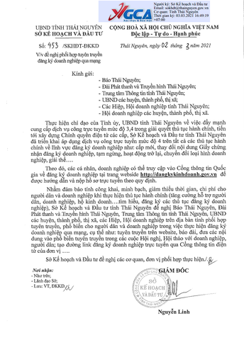 PHỐI HỢP TUYÊN TRUYỀN ĐĂNG KÝ DOANH NGHIỆP QUA MẠNG