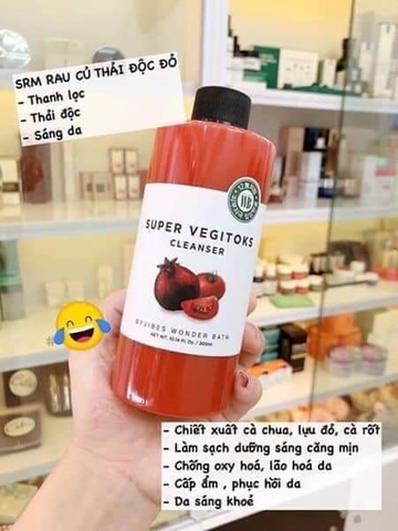 Sữa Rửa Mặt Rau Củ Thải Độc Super Vegitoks màu đỏ 200ml