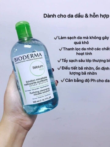Tẩy trang Bioderma Sebium xanh lá 500ml cho da dầu