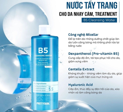 Tẩy trang Pretty Skin B5 Cleansing Water