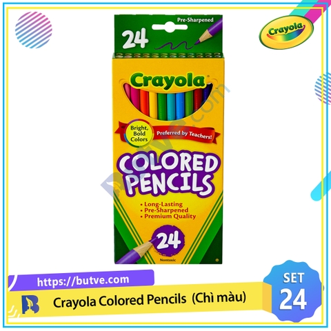 Bộ 24 bút chì màu an toàn cho trẻ Crayola Colored Pencil