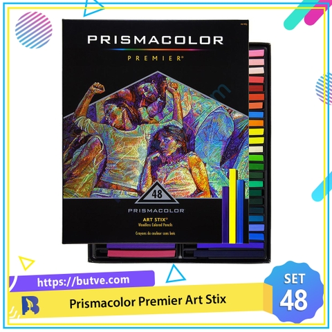 Bộ 48 bút chì màu lõi mềm không vỏ hạng họa sĩ Prismacolor Premier Art Stix