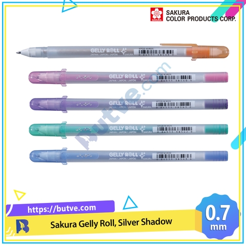 Bút bi Gel vàng ánh kim có viền màu Sakura Gelly Roll Silver Shadow - Ngòi 0.7mm