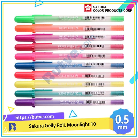 Bút bi Gel mực dạ quang dịu êm Sakura Gelly Roll MoonLight 10 – Ngòi 0.5mm