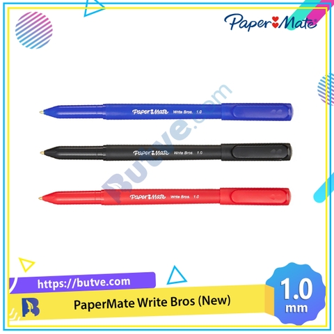 Bút bi nắp đậy phiên bản mới Paper Mate Write Bros (New) - Ngòi 1.0mm (Cây lẻ)