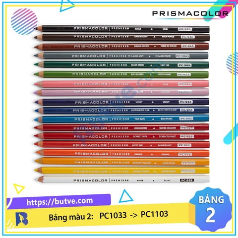 [PC1033 - PC1103] Bút chì màu hạng họa sĩ Prismacolor Premier Soft Core - Màu lẻ (BẢNG 2)
