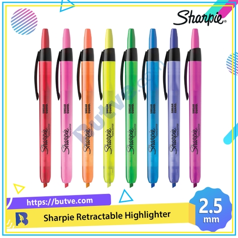 Bút dạ quang đầu bấm ngòi nhỏ Shapie Retractable Highlighter 2.7mm (Cây lẻ)
