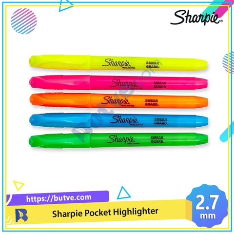 Bút dạ quang nắp đậy ngòi nhỏ Sharpie Pocket Highlighter 2.7mm (Cây lẻ)