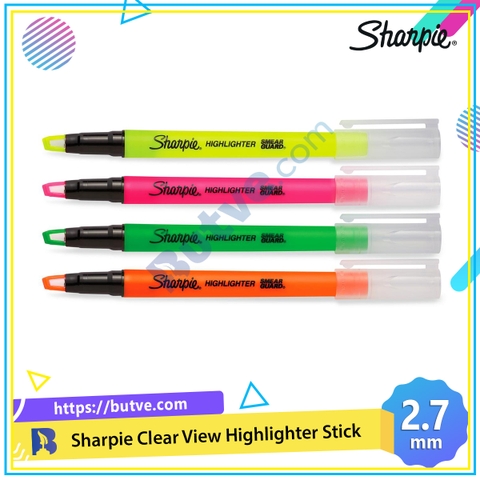 Bút dạ quang ngòi trong suốt đầu nhỏ Sharpie Clear View Stick Highlighter 2.7mm