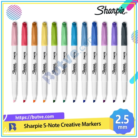 Bút đánh dấu thông minh ngòi vát Sharpie S-Note Creative Markers 2.5mm