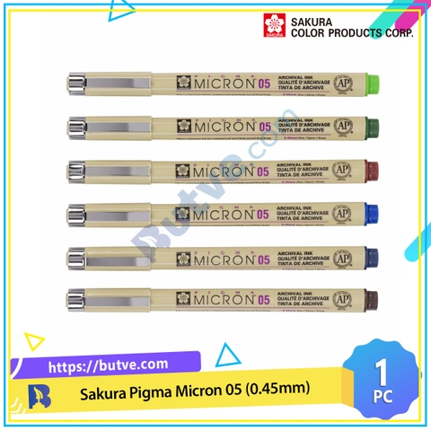 Bút đi nét line mực khô nhanh, không lem Sakura Pigma Micron 05 – Ngòi 0.45mm