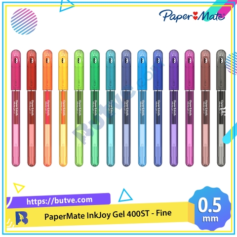 Bút bi mực gel dạng nắp đậy Paper Mate InkJoy 400ST Fine - Ngòi 0.5mm (Cây lẻ)