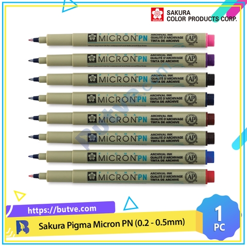Bút line ngòi nhựa đi nét linh hoạt Sakura Pigma Micron PN – Ngòi 0.2 ~ 0.5mm