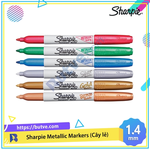 Bút lông dầu mực ánh kim vẽ đa chất liệu Sharpie Metallic Fine 1.4mm (Cây lẻ)